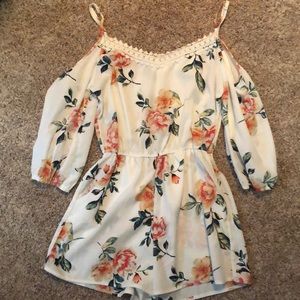 White Floral Romper